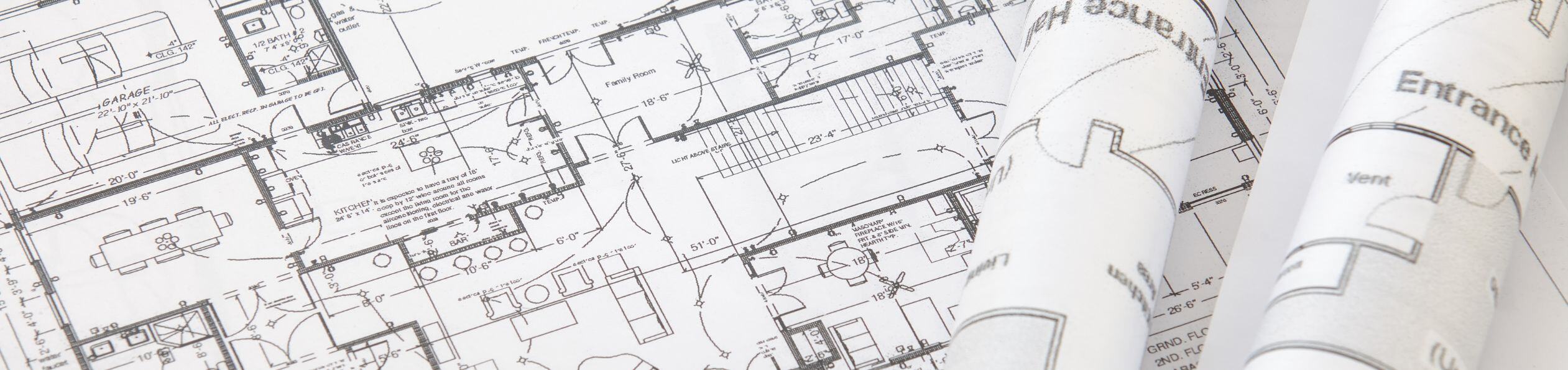 Architect rolls and architectural plan