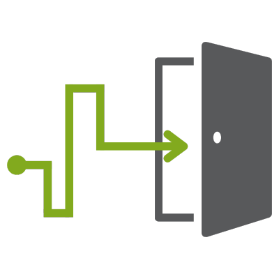 Exit Strategy Icon of Maze to door